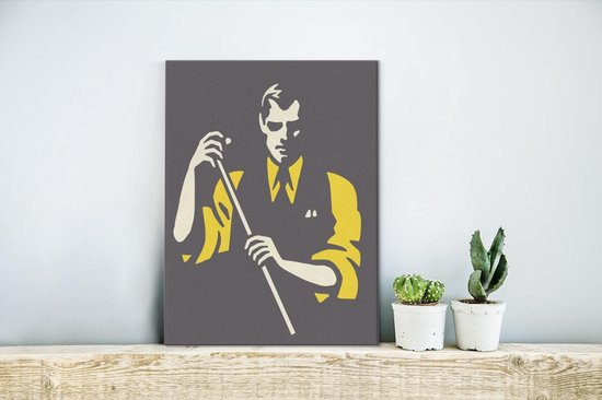 Une illustration d'un joueur de billard sur toile 30x40 cm - petit - Tirage photo sur toile (Décoration murale salon / chambre)