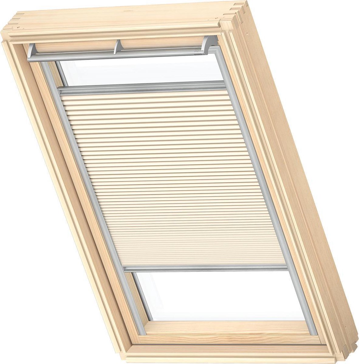 VELUX Origineel Verduisterend Plisségordijn (FHC), Zilveren Kozijn, UK08, Ivory