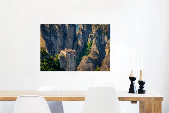 Les monastères des Météores au milieu des montagnes de Grèce Toile 60x40 cm - Tirage photo sur toile (Décoration murale salon / chambre)
