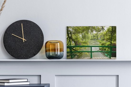 Vue sur l'eau du pont japonais dans le jardin de Monet à la française Giverny Toile 30x20 cm - petit - Tirage photo sur toile (Décoration murale salon / chambre)