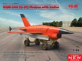 1:48 ICM 48401 BQM-34A (Q-2C) Firebee with trailer (1 airplane and trailer) Plastic Modelbouwpakket
