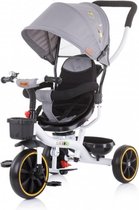 Chipolino Driewieler Jetro - Driewieler - Met duwstang -  360° Draaibaar - Inklapbare kap - Grijs