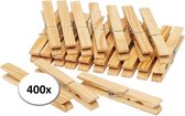 Houten wasknijpers - 400 stuks - voordelige knijpers / wasspelden