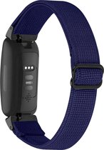 YONO Bandje geschikt voor Fitbit Inspire 2 - Nylon Stretch - Blauw