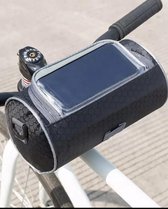 Fietstas stuurtas met smartphone houder – waterdicht -Zwart
