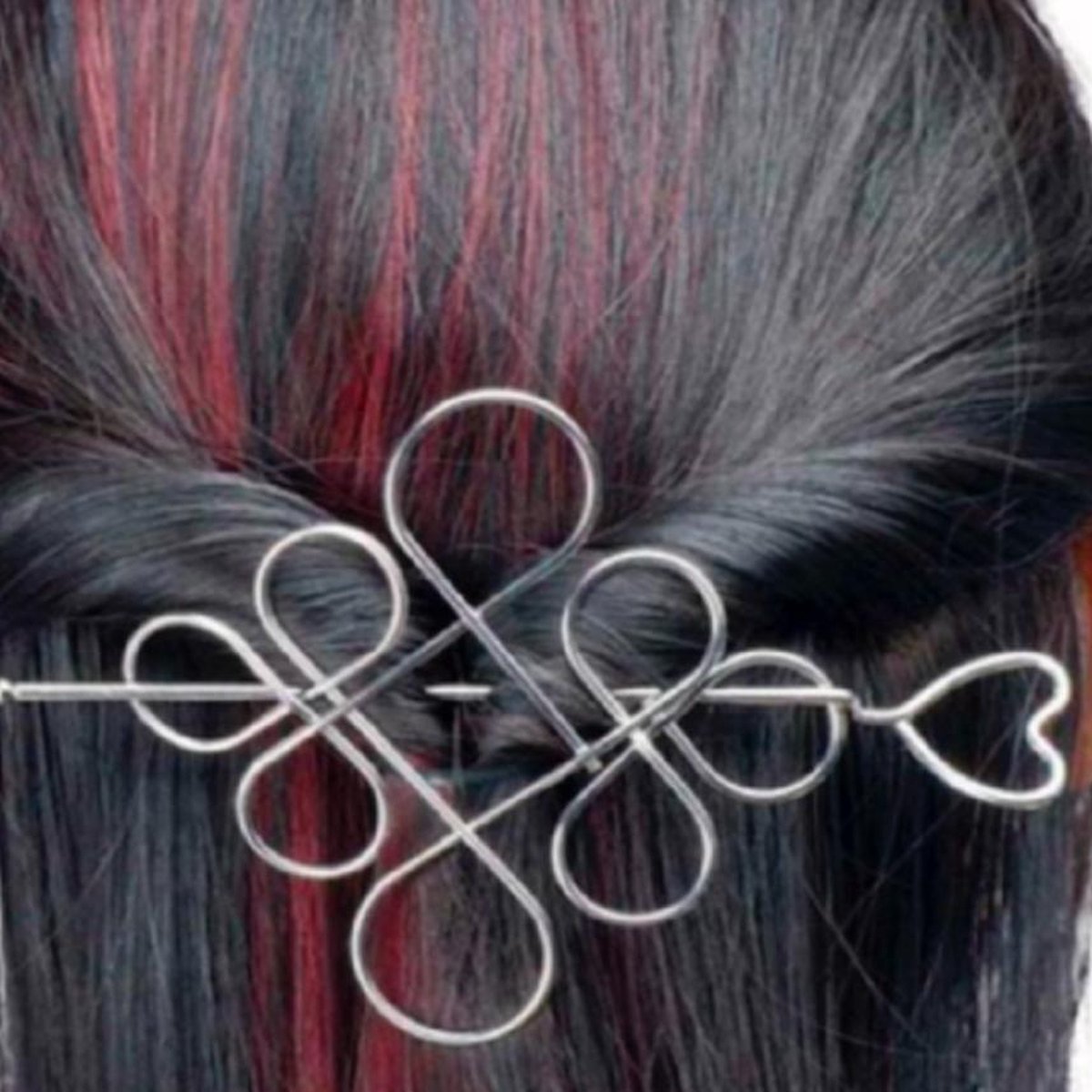 Haarversiering Infinity- eight-Metaal-Haarklem-Zilverkleur-Charme Bijoux
