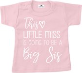 Shirt grote zus-roze-wit-This little miss-Maat 86