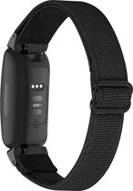 YONO Bandje geschikt voor Fitbit Inspire 2 - Nylon Stretch - Zwart
