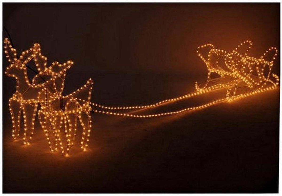 MaxxHome Kerstverlichting - Rendieren met Slee - Kerstverlichting figuur - rendier -756 lampjes - Warm wit licht