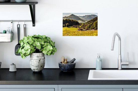 Poster Alpes - Montagnes - Prairie fleurie - 30x20 cm