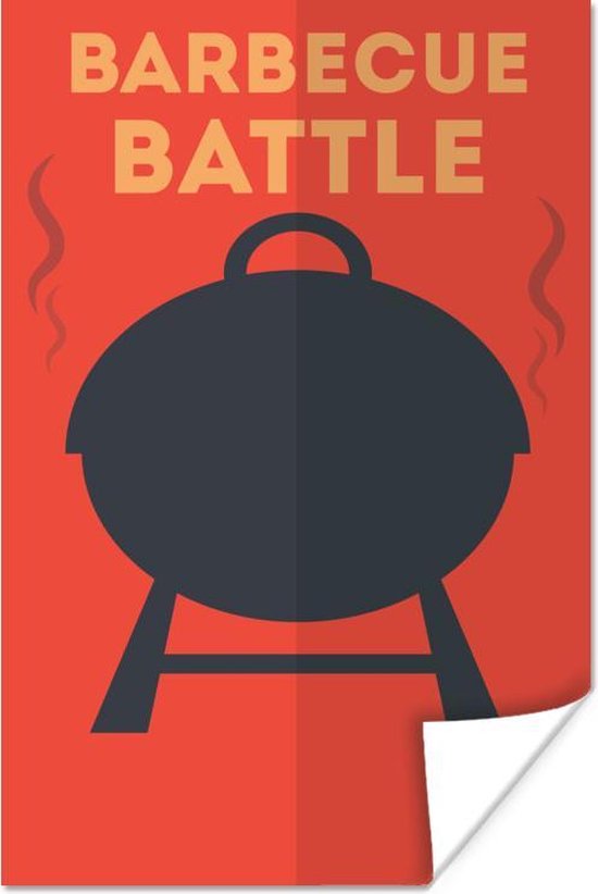 Affiche - Illustration barbecue avec la citation Barbecue Battle - 20x30 cm