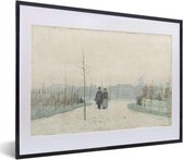 Fotolijst incl. Poster - Oud paar in een nieuw aangelegd park - Schilderij van Anton Mauve - 40x30 cm - Posterlijst