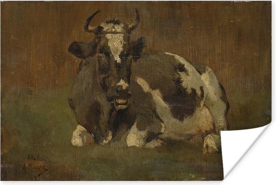 Poster Liggende koe - Schilderij van Anton Mauve - 30x20 cm