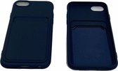 Apple iPhone 6 plus/6S Plus/7 Plus/8 Plus Blauw Luxe Back Cover portemonnee Pasjeshouder TPU hoesje