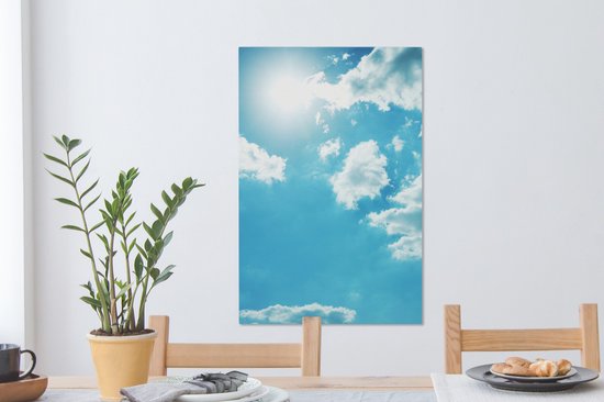 Soleil dans un ciel nuageux 60x90 cm - Tirage photo sur toile (Décoration murale salon / chambre)