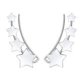 Joy|S - Zilveren ear climbers oorbellen - ster - 4 sterren