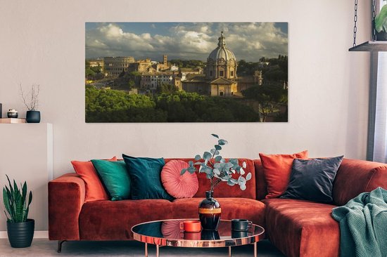 Coucher de soleil sur les vestiges de l'Empire romain 160x80 cm - Tirage photo sur toile (Décoration murale salon / chambre)