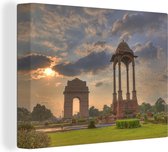 Canvas Schilderij India Gate in Delhi - 40x30 cm - Wanddecoratie