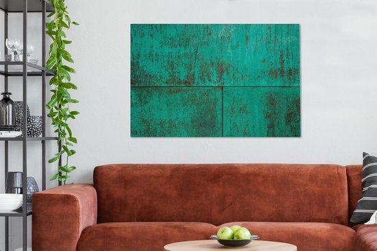 Patine verte sur fond cuivre 120x80 cm - Tirage photo sur toile (Décoration murale salon / chambre)