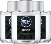 Nivea Men Deep Aftershave Lotion Multi Pack - 3 x 100 ml