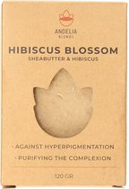Andelia Sheasoaps + Loofah | Hibiscus Blossom  | Fleur d'Hibiscus - Boost - Enforcer | Egaliseert de teint & Werkt tegen hyperpigmentatie - 120gr