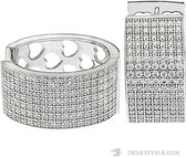 Juwelier Zwartevalk Zilveren Gerhodineerd Oorbellen Met Zirkonia Ø 24mm / Dikte 11mm