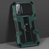 Voor vivo V19 Vanguard Warrior All-inclusive tweekleurige schokbestendige TPU + pc-beschermhoes met houder (grafietgroen)