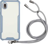 Voor Samsung Galaxy A01 Core / M10 Core acryl + kleur TPU schokbestendig hoesje met nekkoord (melkgrijs)