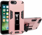 2-in-1 pc + TPU schokbestendige beschermhoes met onzichtbare houder voor iPhone 8 Plus & 7 Plus (roségoud)