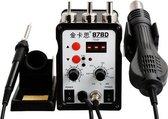 Kaisi 878D 2 In 1 LCD Digitaal Display Heat Gun Soldeerstation 700W voor BGA Rework Soldeerstation Heteluchtpistool Lasapparatuur, EU Plug