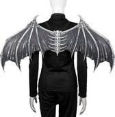 Halloween Carnaval Party Props Creatief Opvouwbaar Niet-geweven Stof Devil Bone Wings (Black White Bone)