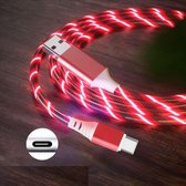 2,4 A USB naar Type-C / USB-C Kleurrijke Streamer-snellaadkabel, lengte: 1 m (rood licht)