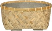 Plantenwinkel Bohemian Nala Low L Bamboo beige vierkante plantenbak 48x48x20 cm