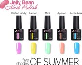 Jelly Bean Nail Polish Gel Nagellak New - Five shades of green - voordeelset - UV Nagellak 8ml