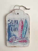 Wanddecoratie - tuindecoratie - surf girl -zomers- - ibiza style- strand- surfbord