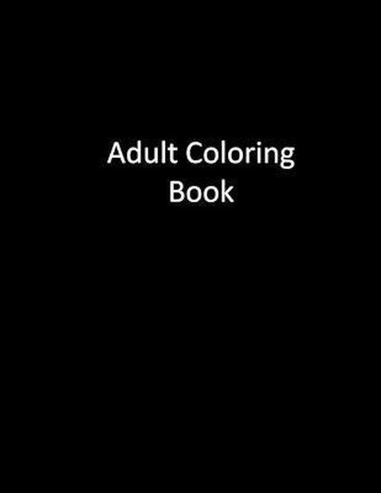 Zwart omslag met de tekst "Adult Coloring Book"