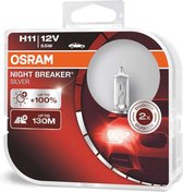 Osram Night Breaker Silver Halogeen lampen - H11 - 12V/55W - set à 2 stuks