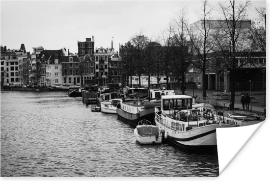 Affiche Canal à Amsterdam papier 90x60 cm - Tirage photo sur Poster (décoration murale salon / chambre) / Poster Europe