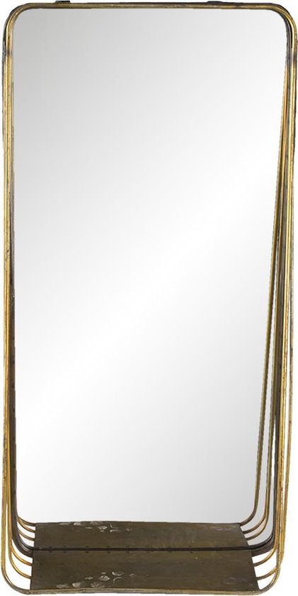 Clayre & Eef Spiegel 29x59 cm Koperkleurig Metaal Rechthoek Grote Spiegel
