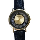 Horloge Geneva-zwart-goudkleur-4 cm -Charme Bijoux
