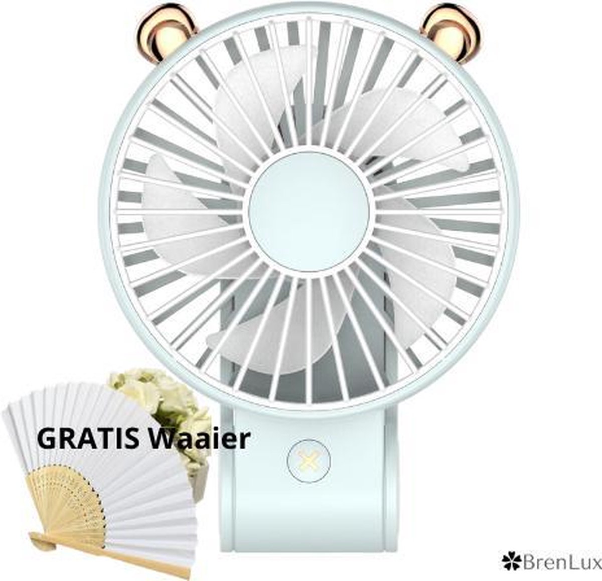 ✿BrenLux® Ventilator draadloos - Oplaadbare ventilator - Mini ventilator - GRATIS waaier - USB oplaadbaar – Mobiele ventilator overal in huis te plaatsen of aan te hangen - Snelle koeling – 1.5 uur koeling – Geschikt om aan je hals te hangen