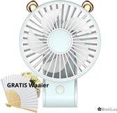 ✿BrenLux® Ventilator draadloos - Oplaadbare ventilator - Mini ventilator - GRATIS waaier - USB oplaadbaar – Mobiele ventilator  overal in huis te plaatsen of aan te hangen - Snelle