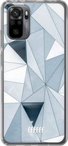 6F hoesje - geschikt voor Xiaomi Redmi Note 10 Pro -  Transparant TPU Case - Mirrored Polygon #ffffff