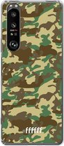 6F hoesje - geschikt voor Sony Xperia 1 III -  Transparant TPU Case - Jungle Camouflage #ffffff