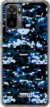 6F hoesje - geschikt voor Xiaomi Redmi Note 10 Pro -  Transparant TPU Case - Navy Camouflage #ffffff