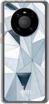 6F hoesje - geschikt voor Huawei P40 Pro -  Transparant TPU Case - Mirrored Polygon #ffffff