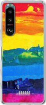 6F hoesje - geschikt voor Sony Xperia 5 III -  Transparant TPU Case - Rainbow Canvas #ffffff