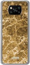 6F hoesje - geschikt voor Xiaomi Poco X3 Pro -  Transparant TPU Case - Gold Marble #ffffff