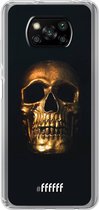 6F hoesje - geschikt voor Xiaomi Poco X3 Pro -  Transparant TPU Case - Gold Skull #ffffff