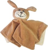 Ultrazacht Pluche knuffeldoekje - Knuffeldoek - baby knuffel - Hond JIMIE - Bruin - 24cm